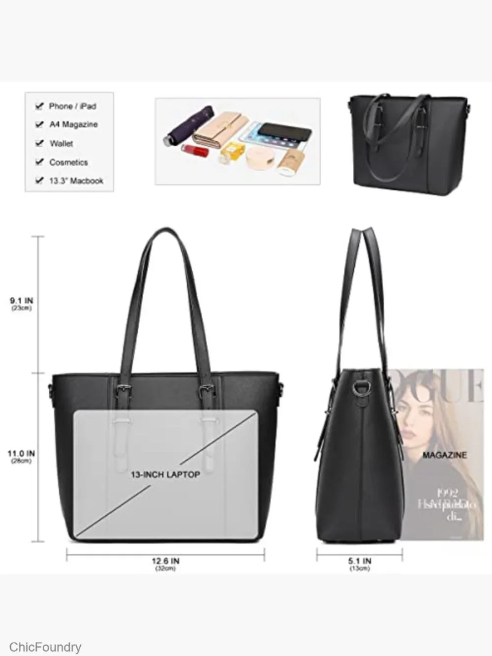 Vegan Leather Satchel Tote Bag Crossbody Shoulder Purse